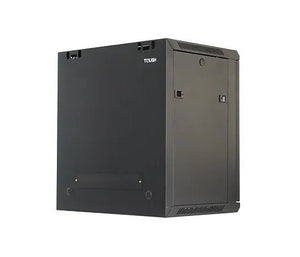 Tough 9U Wall Mount Server Cabinet, closed cabinet from the rear and side
