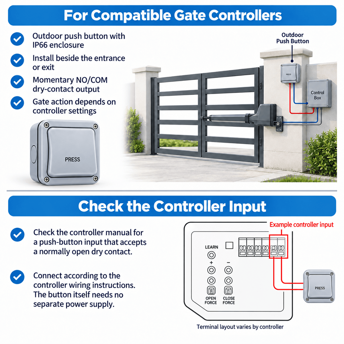 Tough Outdoor Push-to-Exit Door Release Button - ACE Peripherals