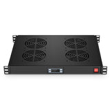 Tough Server Rack Fan Tray with 4-Ventilation Fans, 1U rack fan tray with four fans, controller and power switch