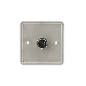 Tough Stainless Steel Door Exit Release and Override Switch with Key, rear view of stainless-steel keyswitch plate and contact terminals