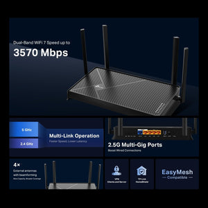 TP - Link Archer BE230 BE3600 Dual - Band Wi - Fi 7 Router - ACE Peripherals