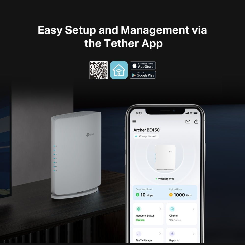TP - Link Archer BE450 BE7200 Dual - Band Wi - Fi 7 Router - ACE Peripherals