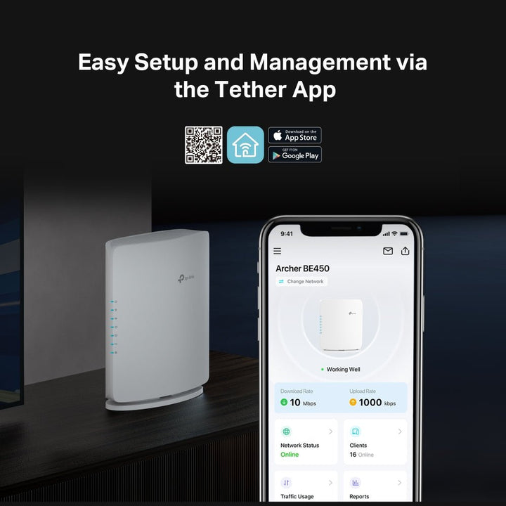TP - Link Archer BE450 BE7200 Dual - Band Wi - Fi 7 Router - ACE Peripherals