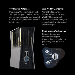 TP - Link Archer BE805 BE19000 Tri - Band Wi - Fi 7 Router - ACE Peripherals