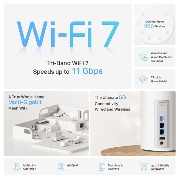 TP - Link Deco BE65 Pro BE11000 Whole Home Mesh WiFi 7 - ACE Peripherals
