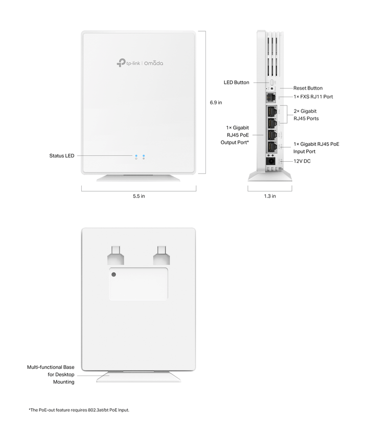 TP - Link EAP650 - Desktop AX3000 Desktop WiFi 6 Access Point with 4 - Port GbE - ACE Peripherals