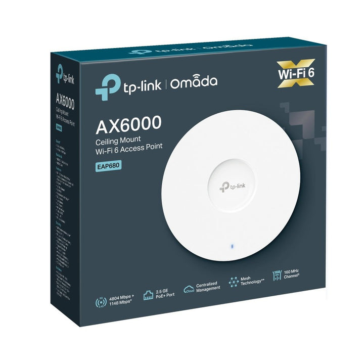 TP - Link EAP680 AX6000 Long Range Ceiling Mount Wi - Fi 6 Access Point - ACE Peripherals