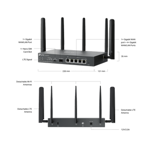 TP - Link ER706W - 4G V2 Omada Dual Nano 4G+ Sim AX3000 Gigabit VPN Router - ACE Peripherals