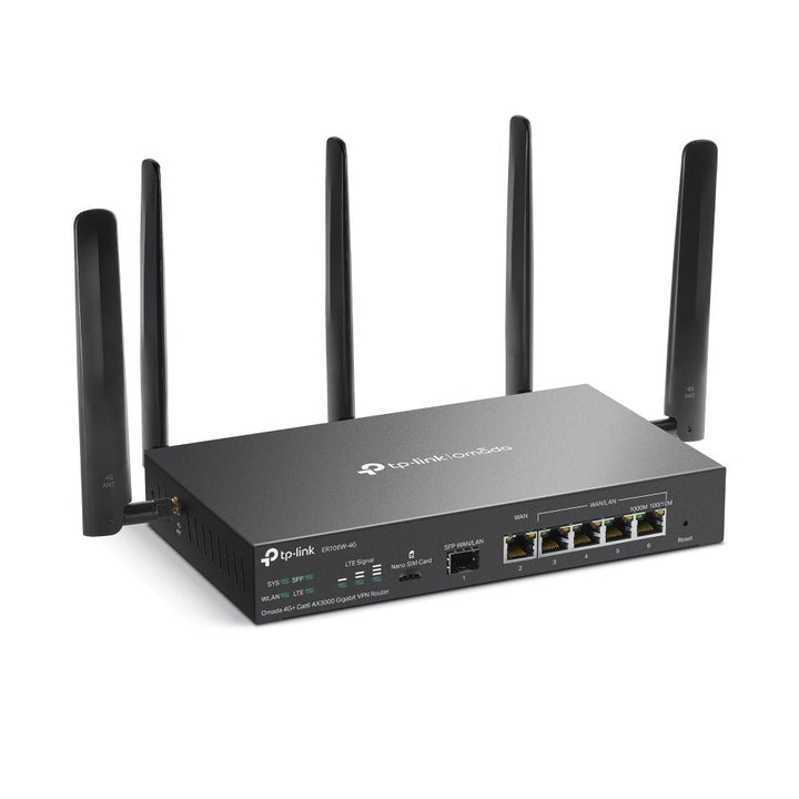 TP - Link ER706W - 4G V2 Omada Dual Nano 4G+ Sim AX3000 Gigabit VPN Router - ACE Peripherals