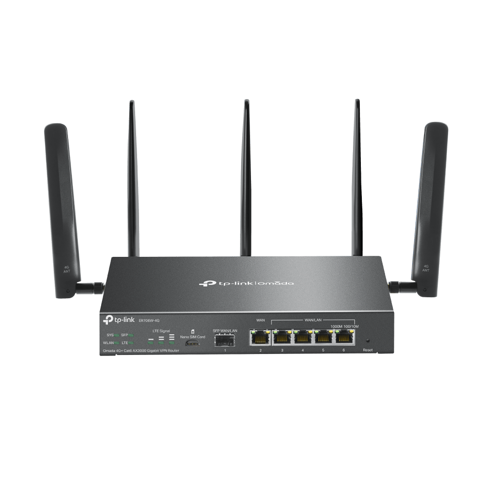 TP-Link ER706W-4G V2 Dual Nano SIM 4G+ WiFi 6 VPN Router