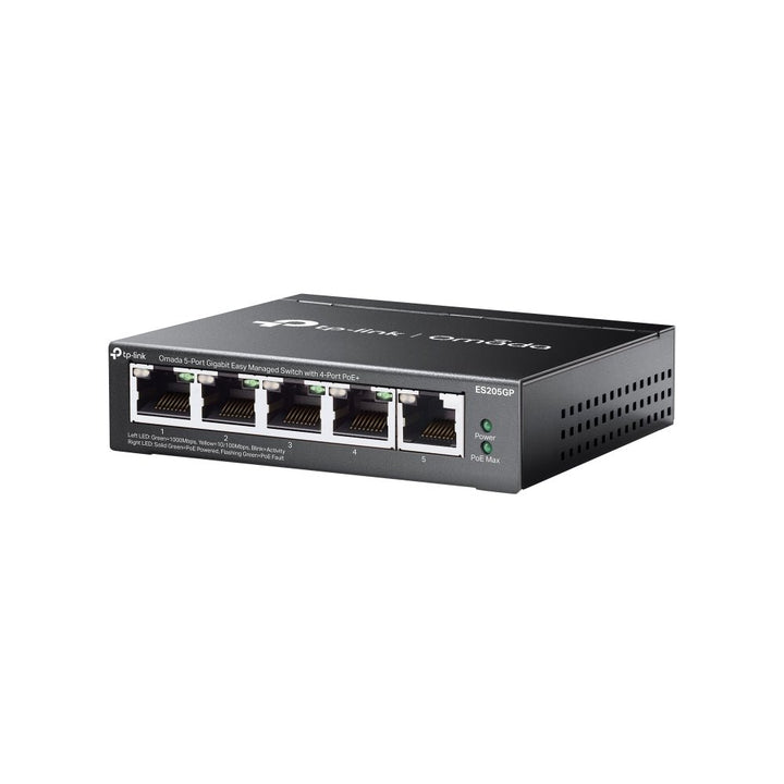 TP - Link ES205GP Omada 5 - Port Gigabit Easy Managed Switch with 4 - Port PoE+ - ACE Peripherals