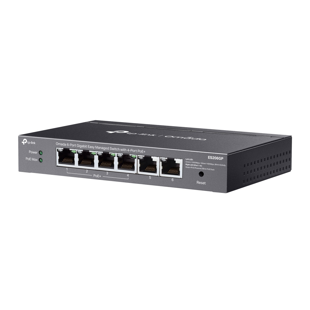 TP - Link ES206GP Omada 6 - Port Gigabit Easy Managed Switch with 4 - Port PoE+ - ACE Peripherals