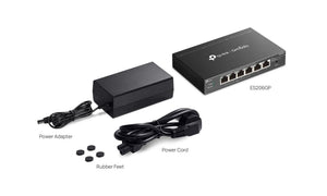 TP - Link ES206GP Omada 6 - Port Gigabit Easy Managed Switch with 4 - Port PoE+ - ACE Peripherals