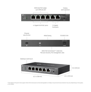 TP - Link ES206GP Omada 6 - Port Gigabit Easy Managed Switch with 4 - Port PoE+ - ACE Peripherals