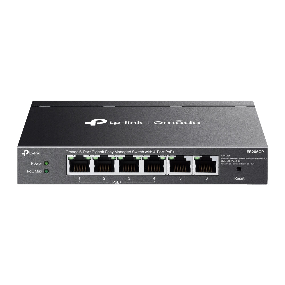 TP - Link ES206GP Omada 6 - Port Gigabit Easy Managed Switch with 4 - Port PoE+ - ACE Peripherals