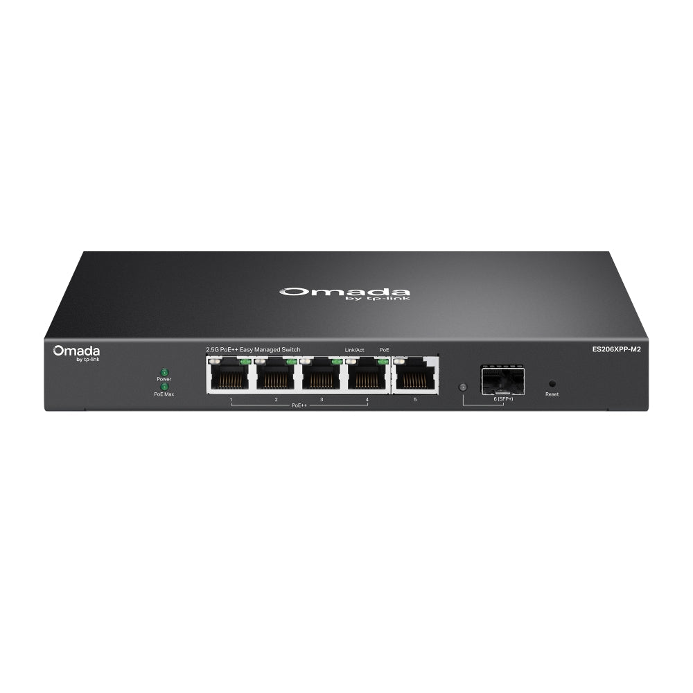 TP-Link ES206XPP-M2 Omada 5-Port 2.5G BASE-T and 1-Port 10GE SFP+ Easy Managed Switch with 4-Port PoE++ - ACE Peripherals