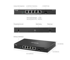 TP-Link ES206XPP-M2 Omada 5-Port 2.5G BASE-T and 1-Port 10GE SFP+ Easy Managed Switch with 4-Port PoE++ - ACE Peripherals