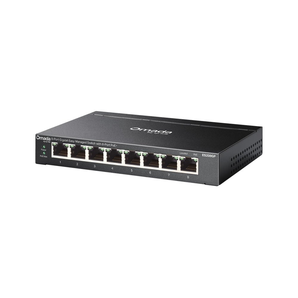 TP - Link ES208GP Omada 8 - Port Gigabit Easy Managed Switch with 8 - Port PoE+ - ACE Peripherals