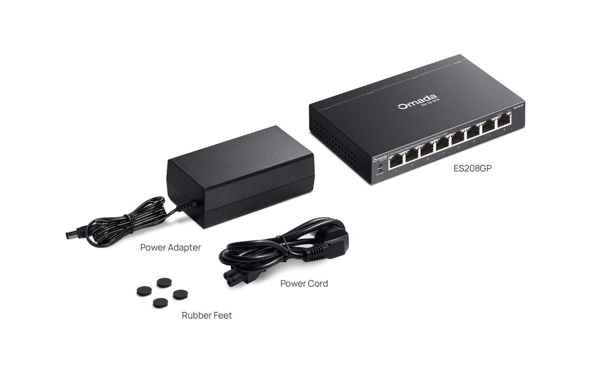 TP - Link ES208GP Omada 8 - Port Gigabit Easy Managed Switch with 8 - Port PoE+ - ACE Peripherals