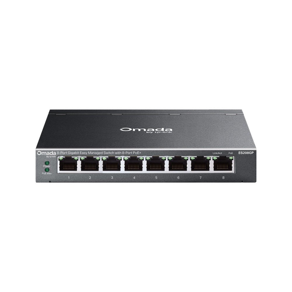 TP - Link ES208GP Omada 8 - Port Gigabit Easy Managed Switch with 8 - Port PoE+ - ACE Peripherals
