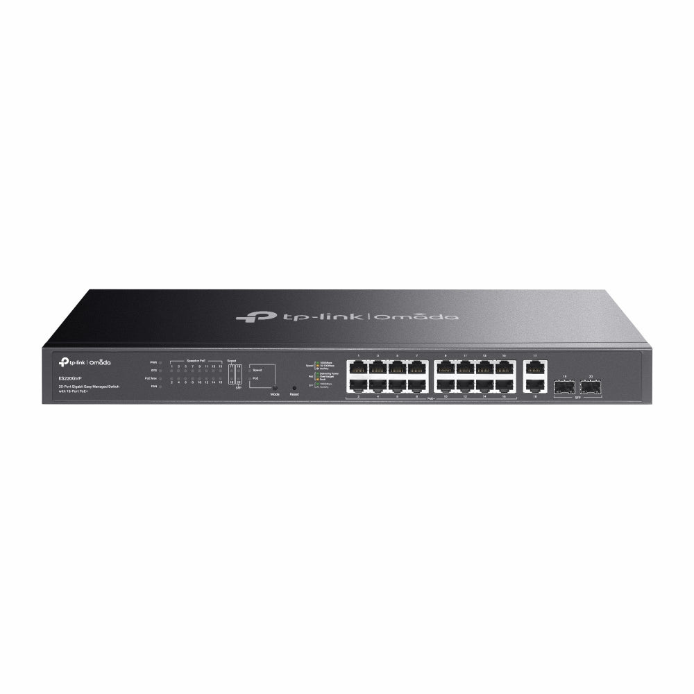 TP - Link ES220GMP Omada 20 - Port Gigabit Easy Managed 250m Long Range POE Switch with 16 - Port PoE+ - ACE Peripherals