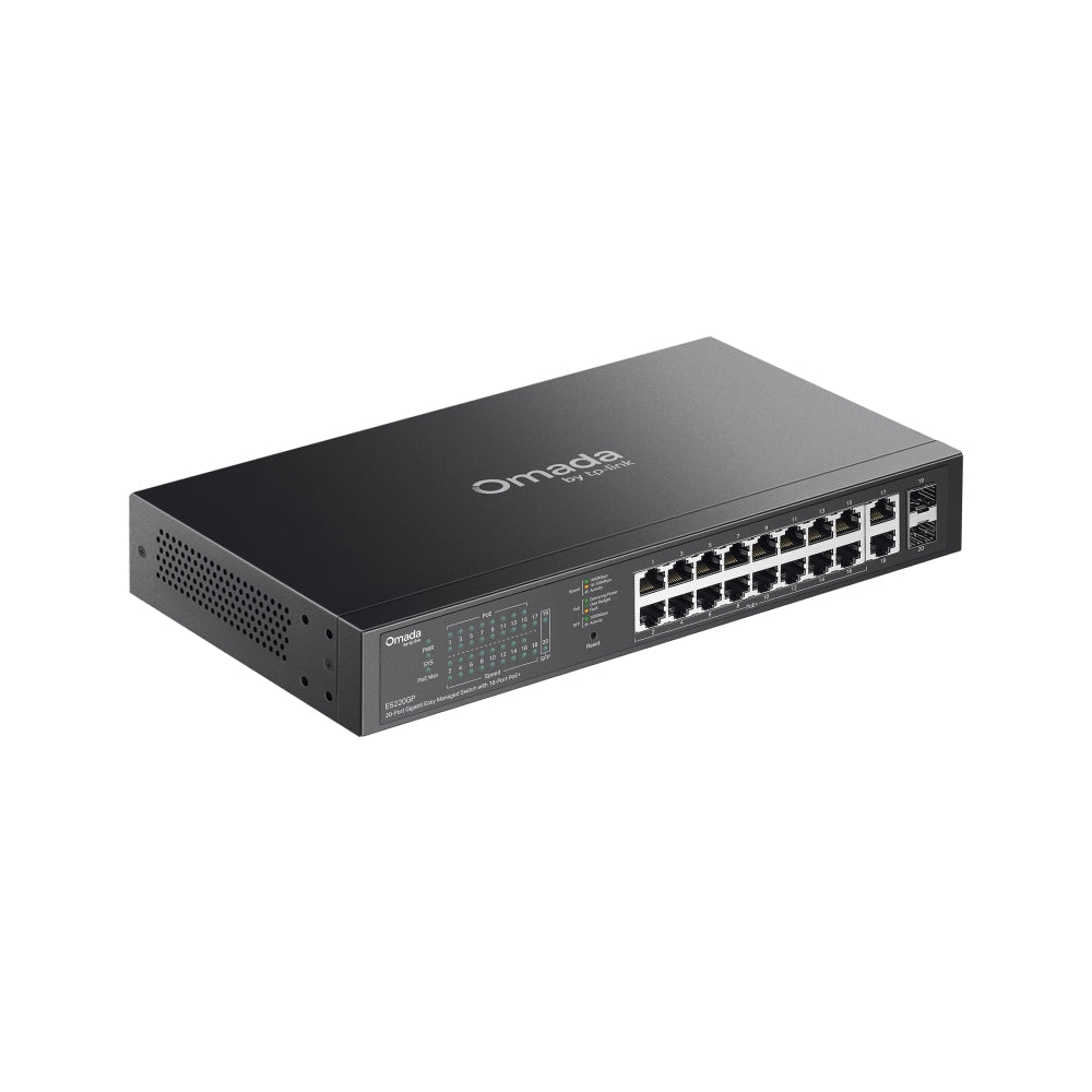 TP-Link ES220GP Omada 20-Port Gigabit Easy Managed Switch with 16-Port PoE+ - ACE Peripherals