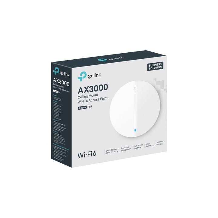 TP - Link Festa F65 AX3000 Ceiling Mount WiFi 6 Access Point - ACE Peripherals