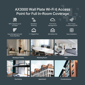 TP - Link Festa F65 - Wall AX3000 Wall Plate WiFi 6 Access Point - ACE Peripherals