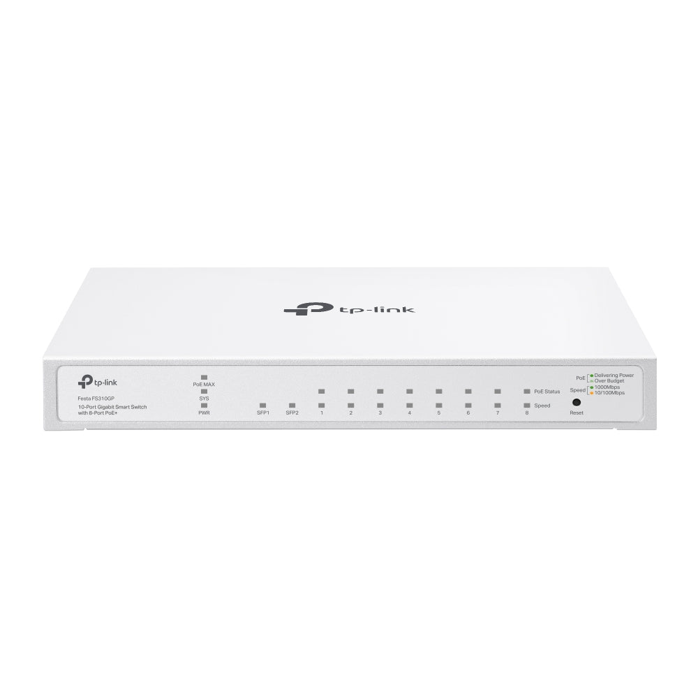 TP-Link Festa FS310GP 10-Port Gigabit Smart Switch with 8-Port PoE+ - ACE Peripherals