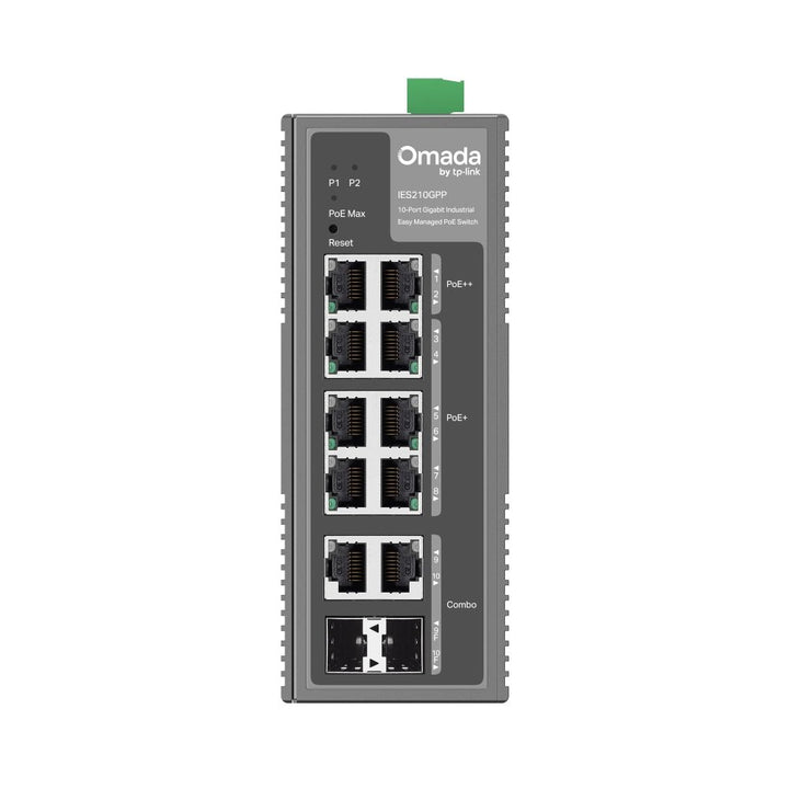 TP - Link IES210GPP Omada 10 - Port Gigabit Industrial Easy Managed 250m Long Range POE Switch with PoE++ - ACE Peripherals