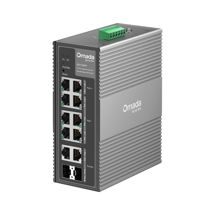 TP - Link IES210GPP Omada 10 - Port Gigabit Industrial Easy Managed 250m Long Range POE Switch with PoE++ - ACE Peripherals