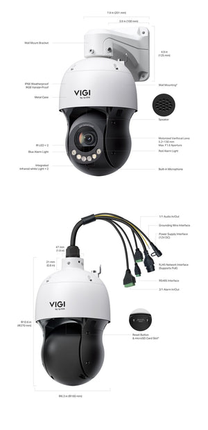 TP-Link InSight PTZ5425 VIGI 5-inch 4MP 25X Full-Color 360° Pan Tilt Zoom Network Speed Dome Camera - ACE Peripherals