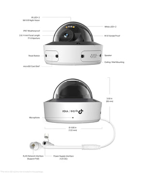 TP - Link InSight S285 VIGI 8MP Full - Color Dome Network Camera - ACE Peripherals