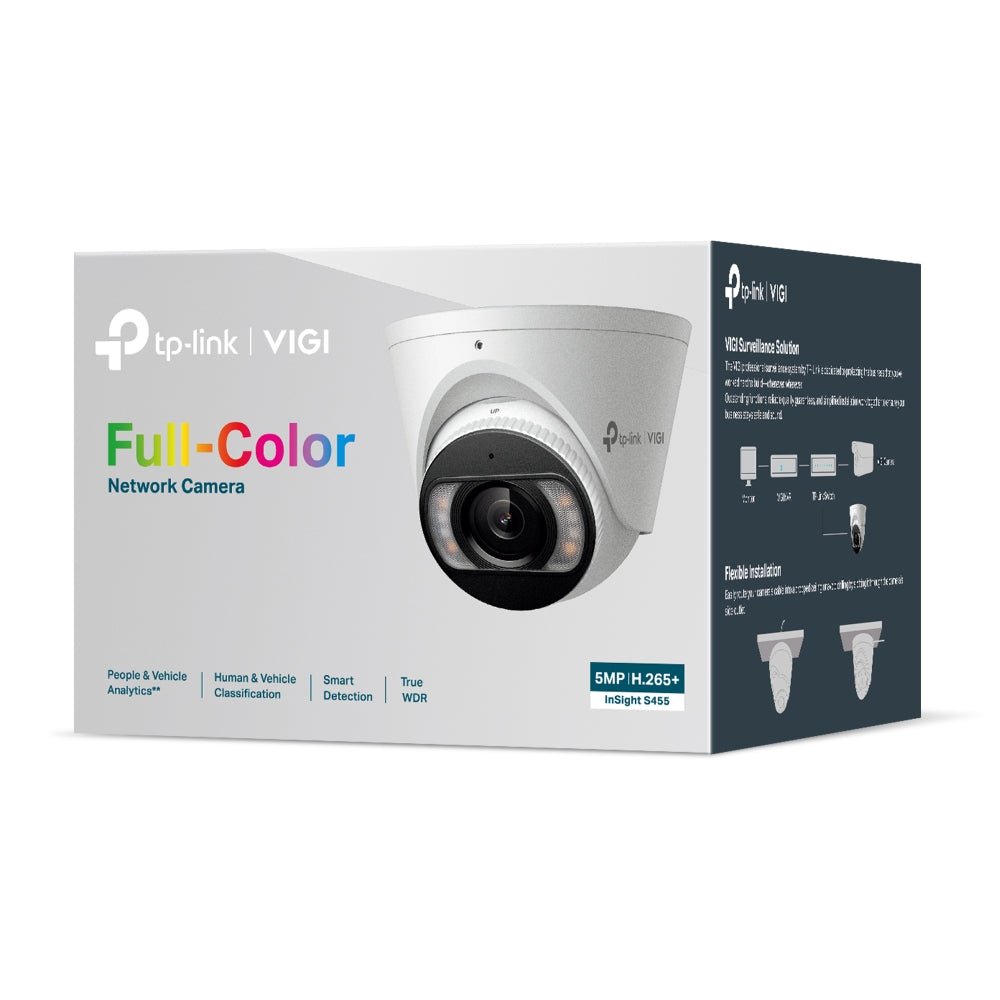 TP - Link InSight S455 VIGI 5MP Full - Color Turret Network Camera - ACE Peripherals