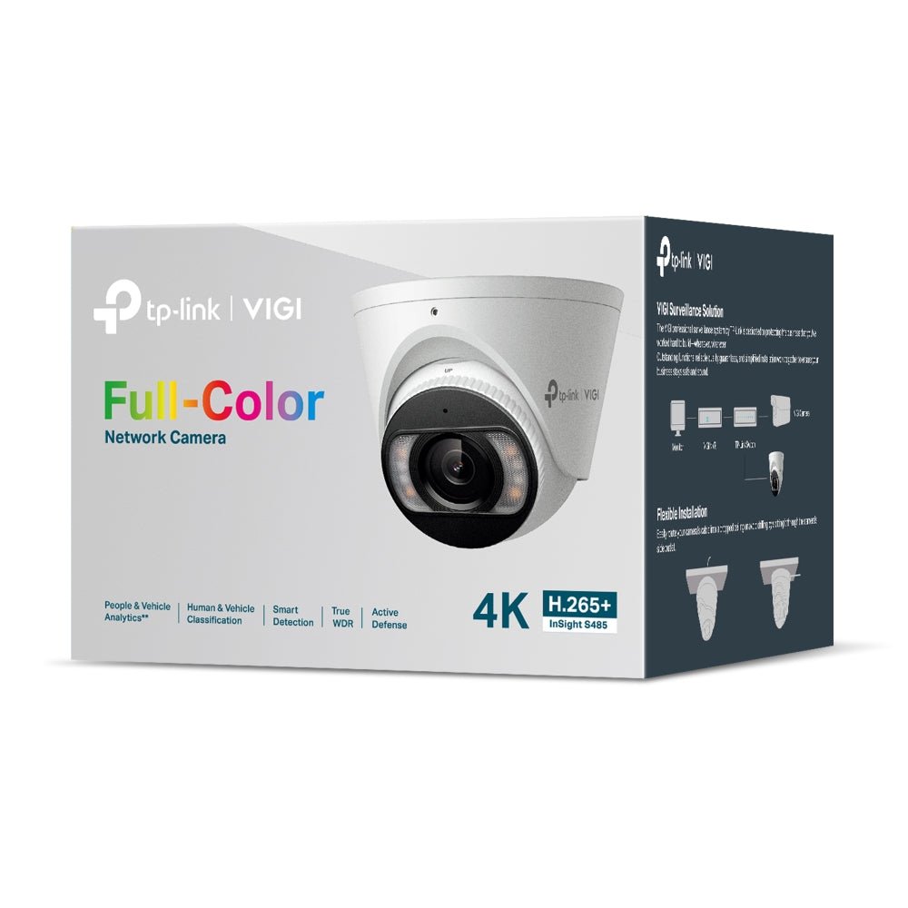 TP - Link InSight S485 VIGI 8MP Full - Color Turret Network Camera - ACE Peripherals