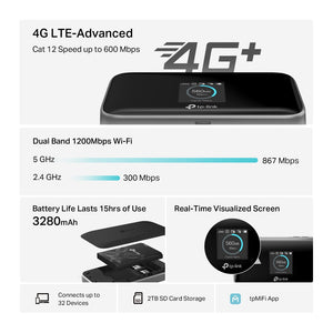 TP - Link M7750 4G LTE - Advanced Portable Battery Mobile Wi - Fi Router - ACE Peripherals