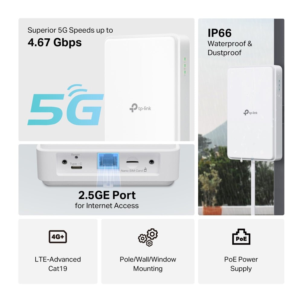 TP-Link NE200-Outdoor 5G Outdoor Router with 2.5GE PoE