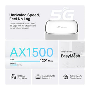 TP-Link NX205 5G AX1500 Wireless Dual-Band Gigabit Router - ACE Peripherals