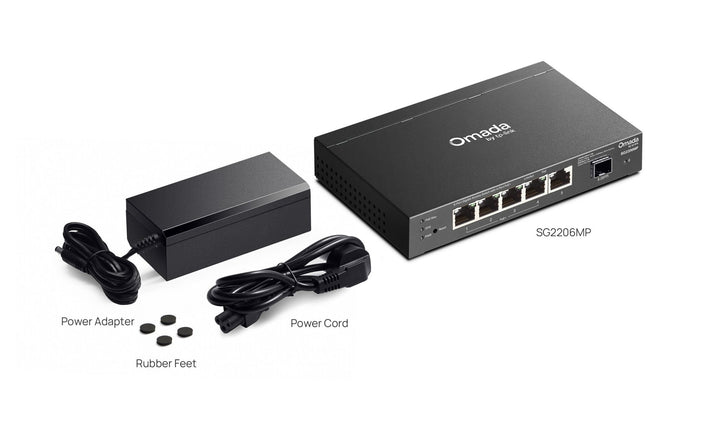TP - Link SG2206MP Omada Access 6 - Port Gigabit Switch with 4 - Port PoE+ - ACE Peripherals