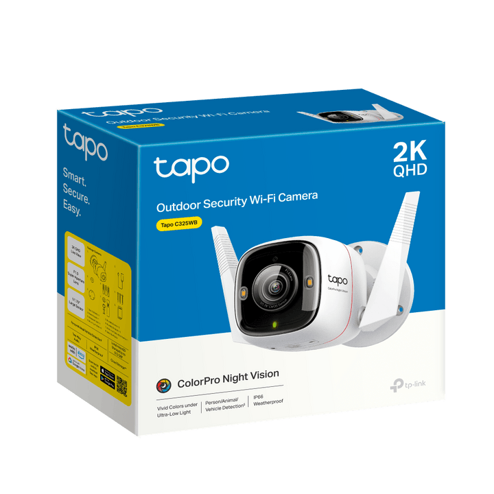 TP - Link Tapo C325WB 4MP 2K QHD WiFi Outdoor Bullet IP Camera - ACE Peripherals