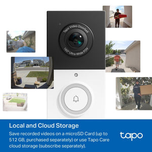 TP - Link TD21 Tapo Smart Video Doorbell 2K 3MP 160° Camera (D210) - ACE Peripherals