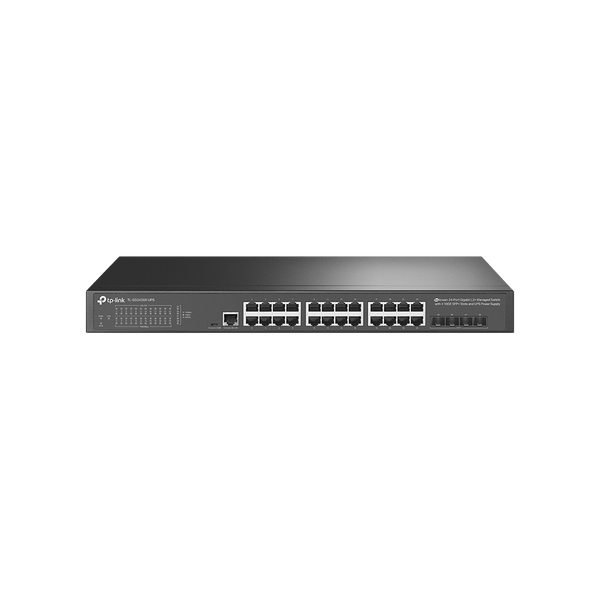 TP - Link TL - SG3428X - UPS JetStream 24 - Port Gigabit L2+ Managed Switch with 4 10GE SFP+ Slots and UPS Power Supply