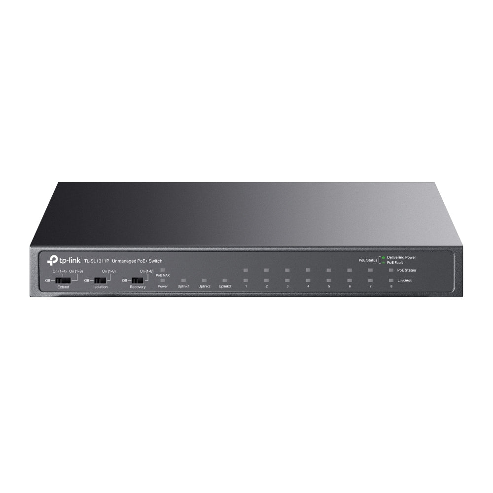 TP-Link TL-SL1311P 8-Port 10/100 Mbps PoE+ Switch with 3 Gigabit Uplinks - ACE Peripherals