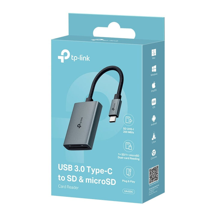 TP - Link UA430C USB 3.0 Type - C to SD & microSD 3.0 Card Reader - ACE Peripherals