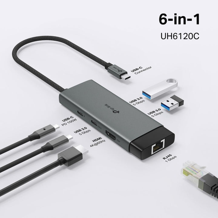 TP - Link UH6120C USB Type - C 6 - Port Hub - ACE Peripherals