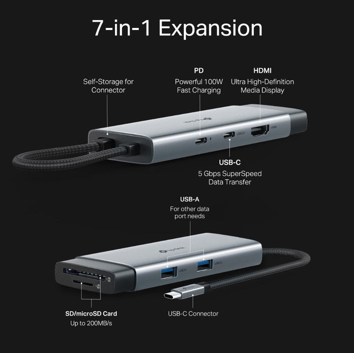 TP - Link UH7020C USB Type - C 7 - in - 1 Hub - ACE Peripherals