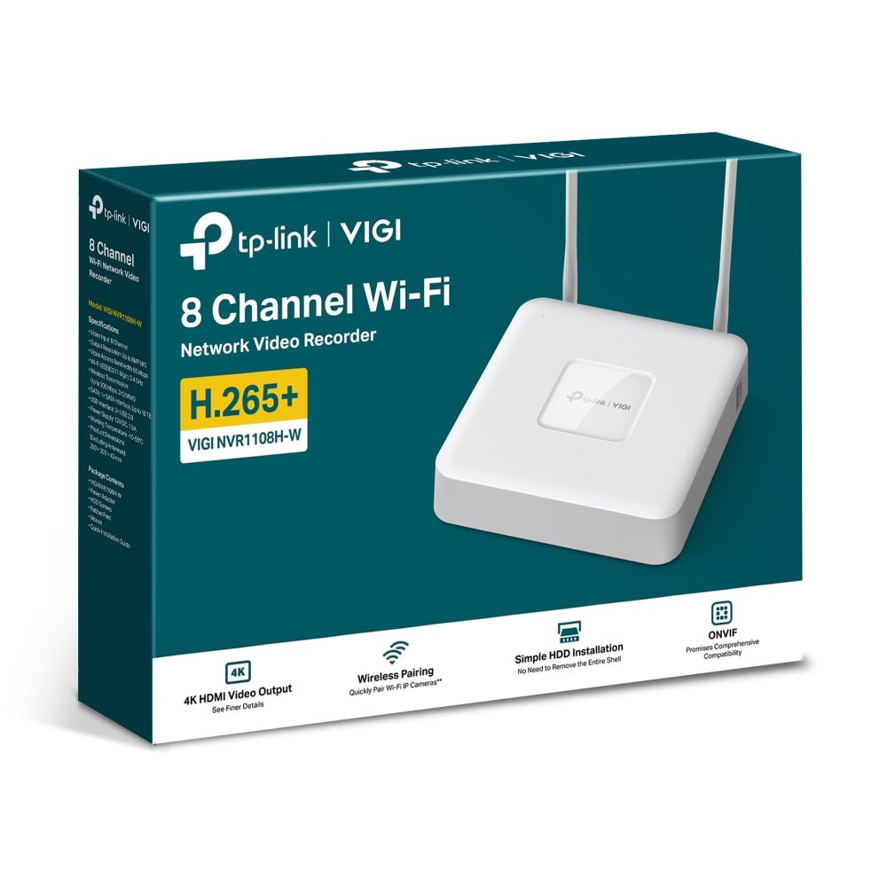 TP - Link VIGI NVR1108H - W 8 Channel Wi - Fi Network Video Recorder - ACE Peripherals