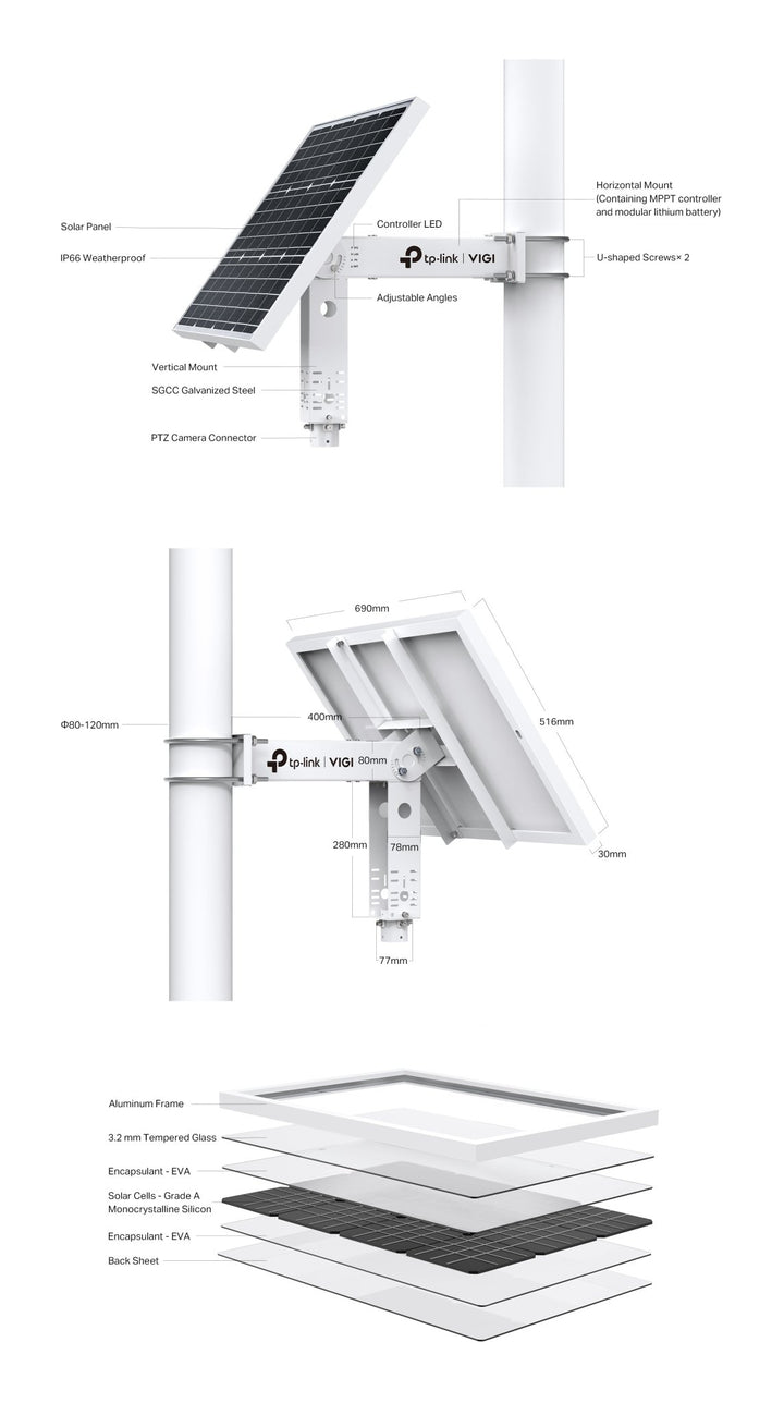 TP-Link VIGI SP6030 60W Intelligent Solar Power Supply System - ACE Peripherals