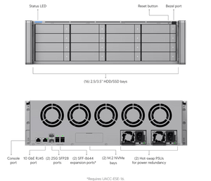 Ubiquiti ENAS Enterprise NAS 16-Bay 25Gbps 3U Rackmount NAS - ACE Peripherals