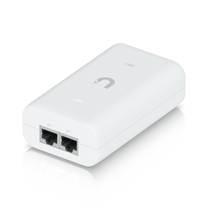 Ubiquiti UACC-PoE++-10G 60W 10GbE injector shielded RJ45 ports angled view